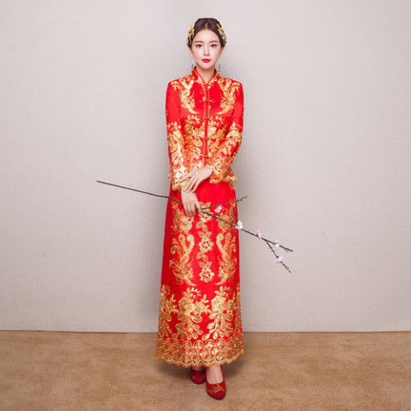 Wholesale Traditional Red Chinese Wedding Dress Buy Cheap In Bulk From China Suppliers With Coupon Dhgate Com