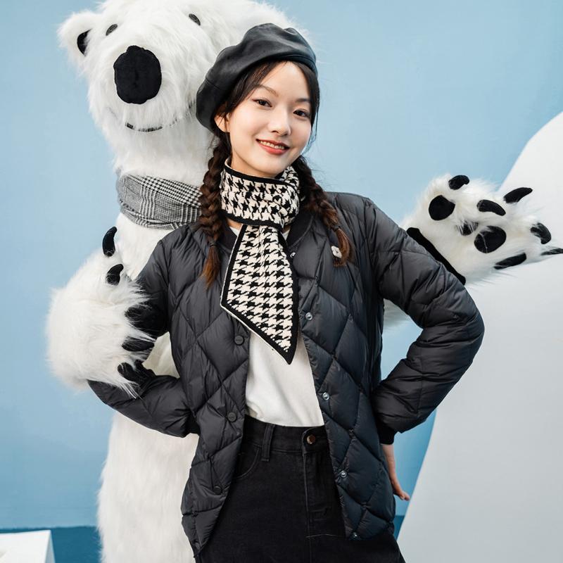 

INMAN 2020 Winter New Arrivals Lightweight Versatile Fashion Short White Duck women' Down Jacket, Black