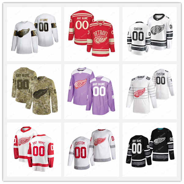 

2021 Customize #92 Vladislav Namestnikov Detroit Red Wings Jerseys Golden Edition Camo Veterans Day Fights Cancer Custom Hockey Jerseys, 7(hong yi)