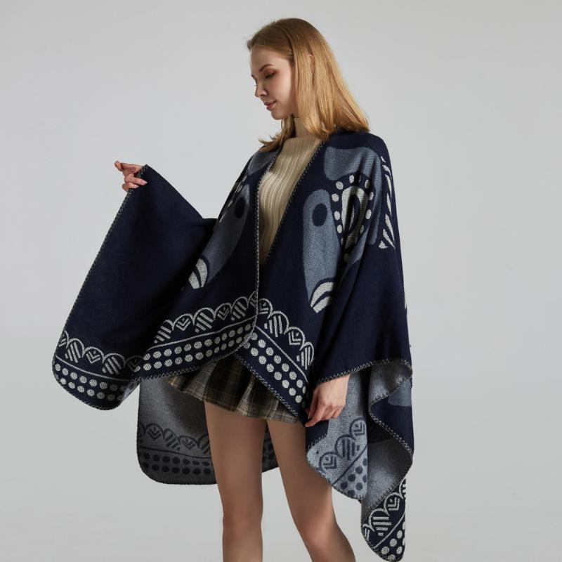

2021 New Ponchos Echarpes Artificial Cashmere Scarf Women Ladies Winter Thicken Warm Shawls And Capes Oversize Chal