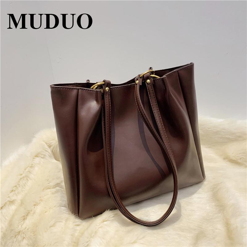 

Pu Leather Shoulder Simple Bags For Women 2021 Messenger Bag Female Fashion Large Capacity Tote Casual Handbags Shoulder Bag, Black