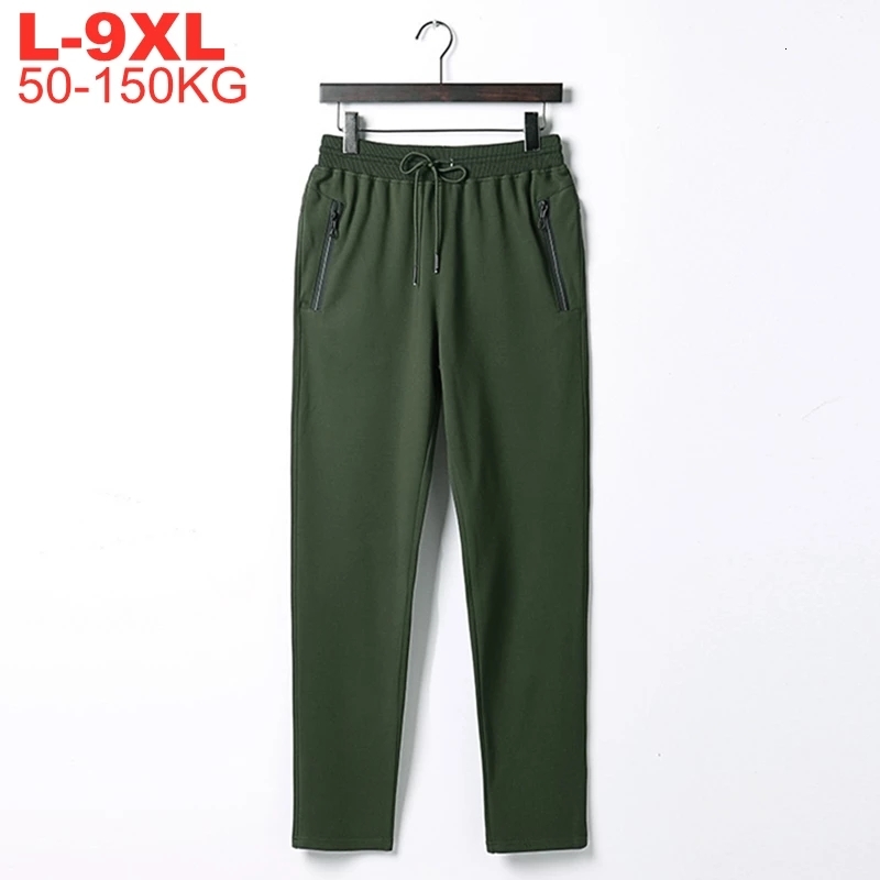 

2021 New Large Size 9xl 8xl 7xl 6xl Men's Trackpants Sports Sweatpants Men Solid Sweat Pants Casual Jogger Trousers Male Oversize Bottoms Km, 9506 green