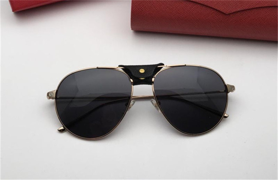 

Leather Pilots Popular 00275 Sunglasses Frame Vintage eyewear Wooden Legs Uv400 Lens Top Quality Protection Eye Classic Style With Packag
