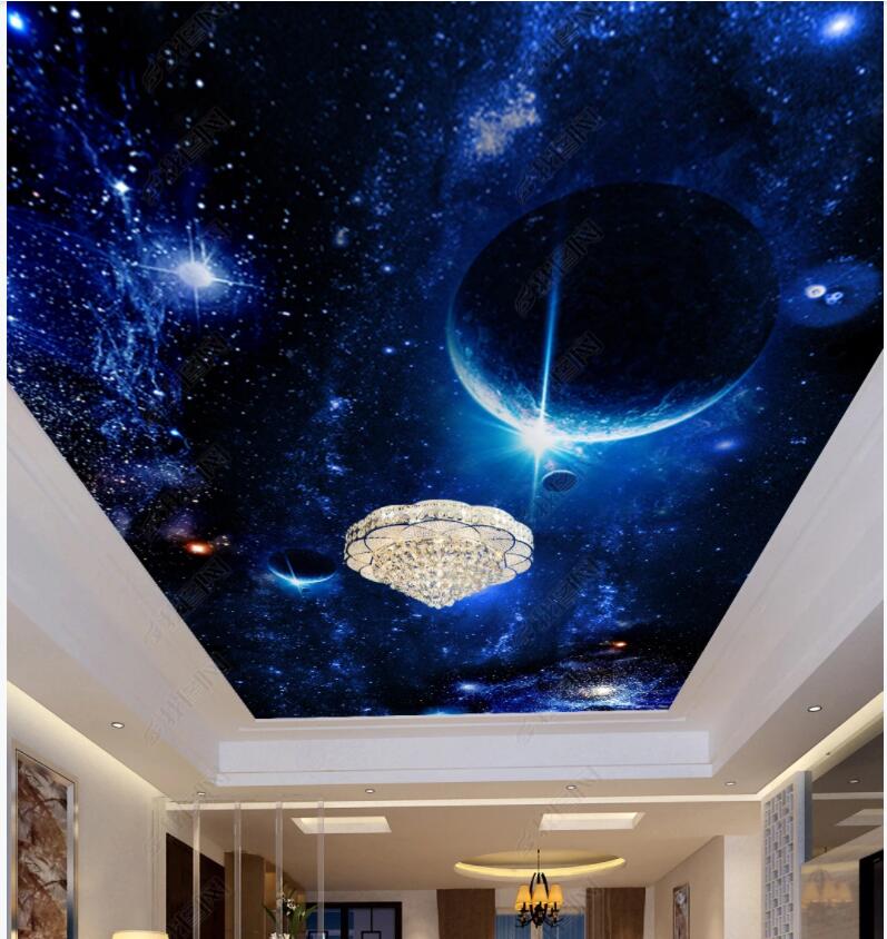 

3d ceiling murals wallpaper custom photo Fantasy Starry Planet home decor 3d wall murals wallpaper for walls 3 d in the living room, Non-woven wallpaper