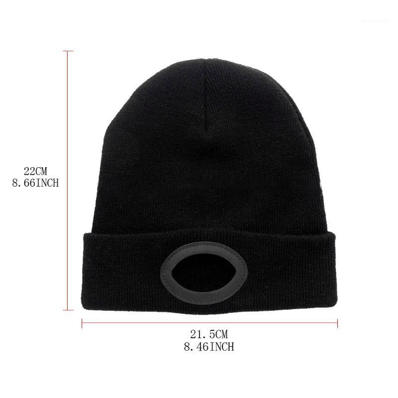 

LED Head Light Unisex Beanie Rechargeable USB Knitted Winter Warm Sports Knit F3MC1, Pk