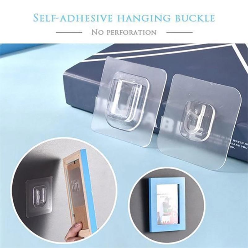 

10 Pairs Double-Sided Adhesive Wall Hooks Wall Hanger Transparent Suction Cup Sucker Hook Double-Sided Adhesive Hooks
