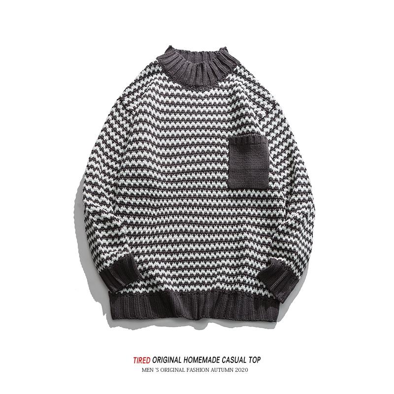 

Pullover Winter Top Sweater Men Fashion Blouse Undefined Big Size Sweater Harajuku Roupas Masculinas Mens Clothes Spring EA60MY, Dark brown
