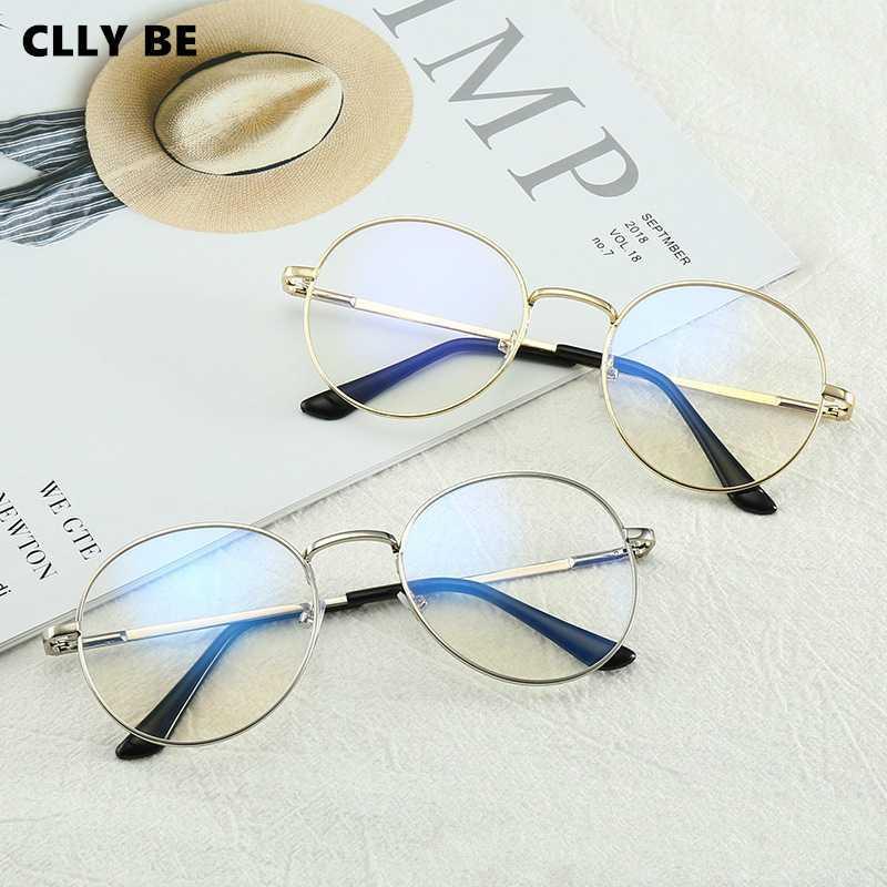 

Vintage Optical Glasses Frames Women Men Metal Round Eyeglasses Frames Clear lens Myopia Optical Mirror Simple Glass Frame1