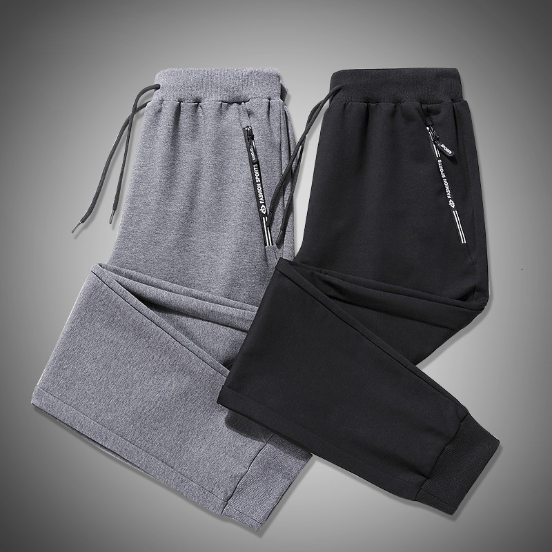 

2021 New Summer Men Joggers Cotton Sweatpants Casual Breathable Stretch Pants Slim Fit Men's Trousers Gym Fitness Clothing 0599, Black