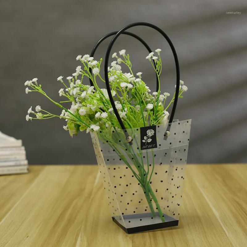 

Gift Bag Household Delicate Bag Small White Dot Transparent Dot Flower T-Shaped Waterproof Portable Bags1