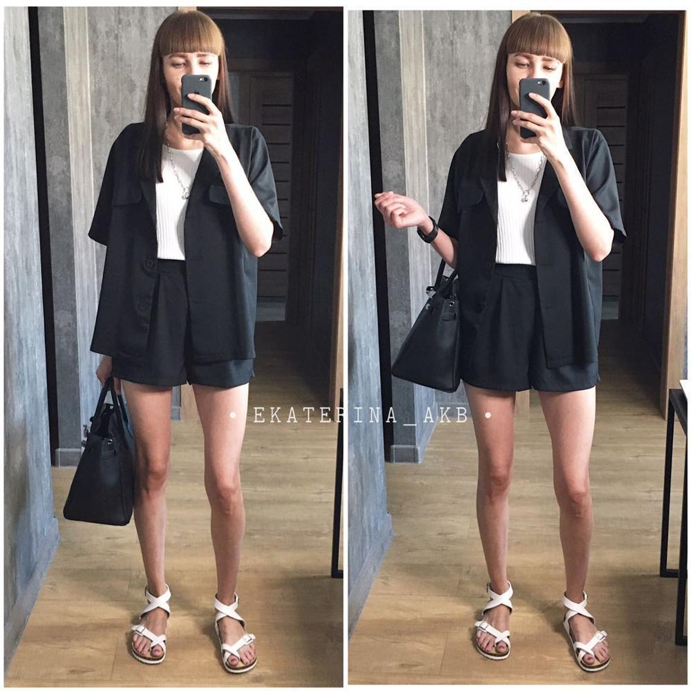 

2020 summer new Korean small suit cardigan shorts two-piece suit T200701, Purple