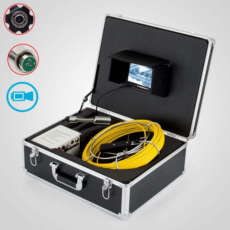 

7" Waterproof 23mm Lens Pipe Inspection Video Camera 20M Drain Sewer Pipeline Industrial Endoscope With DVR