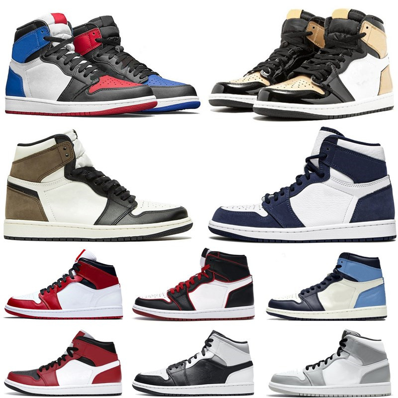 

Mens Basketball Shoes 1s High Travis Scotts Fearless Obsidian UNC Chicago Banned Bred Toe 3 Men Sneakers Women Sports With Box, Payment for more styles