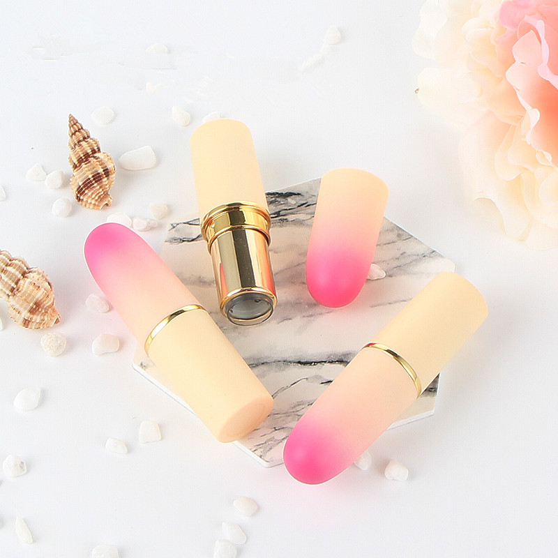 

DIY 12.1mm 5g Empty Lip Balm Tubes Peach Bullet Shape Gradient Pink Gloss Lipstick Tube Cosmetic Packing Container 20pcs