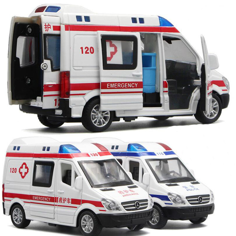 

Toy Simulation Pull Model Sound Back And Light Car 1/36 Scale Alloy Diecast Ambulance Vehicle Toys For Children's