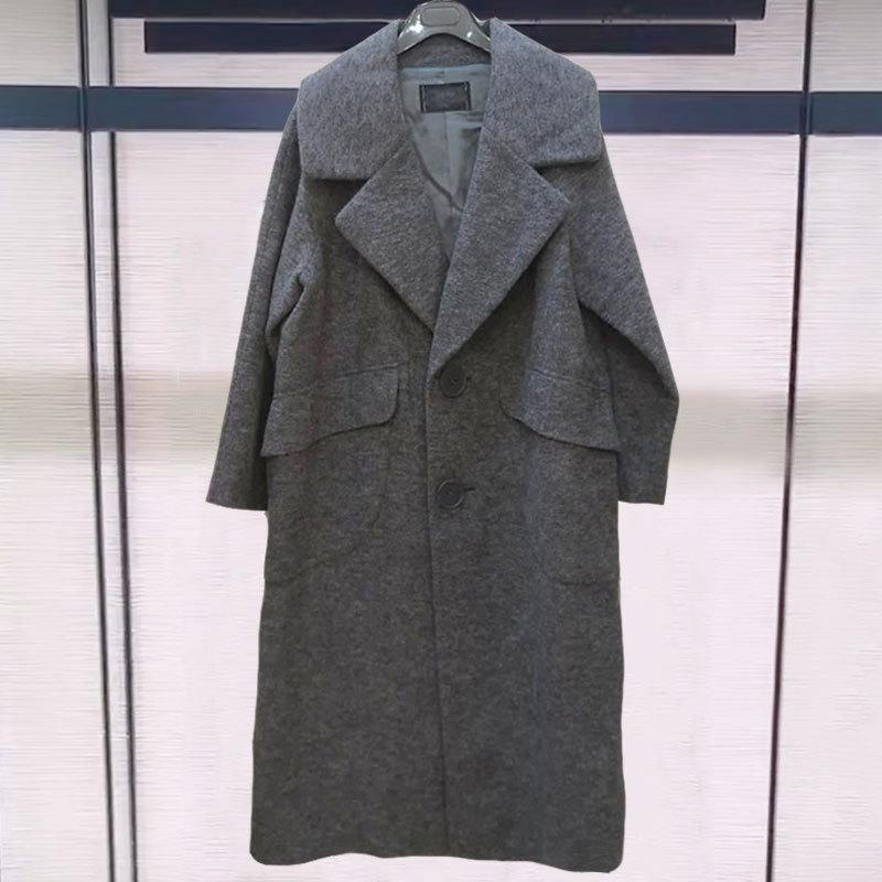 

Heathy' new wool overcoat in autumn and winter 2021 tweed overcoat for women 1400416-74221-001, Gray