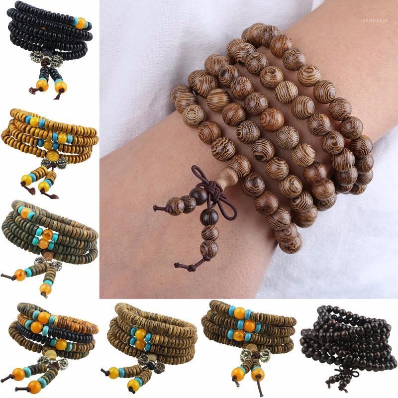 

SUNYIK Tibetan Mala Prayer Beads 108/216 Natural Wood Bodhi Buddhist Amulet Bracelet Necklace1