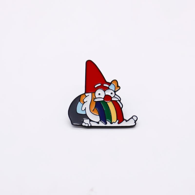 

Pins, Brooches Cartoon Brooch Creative Rainbow Santa Claus Enamel Badge Interesting Party Accessories1