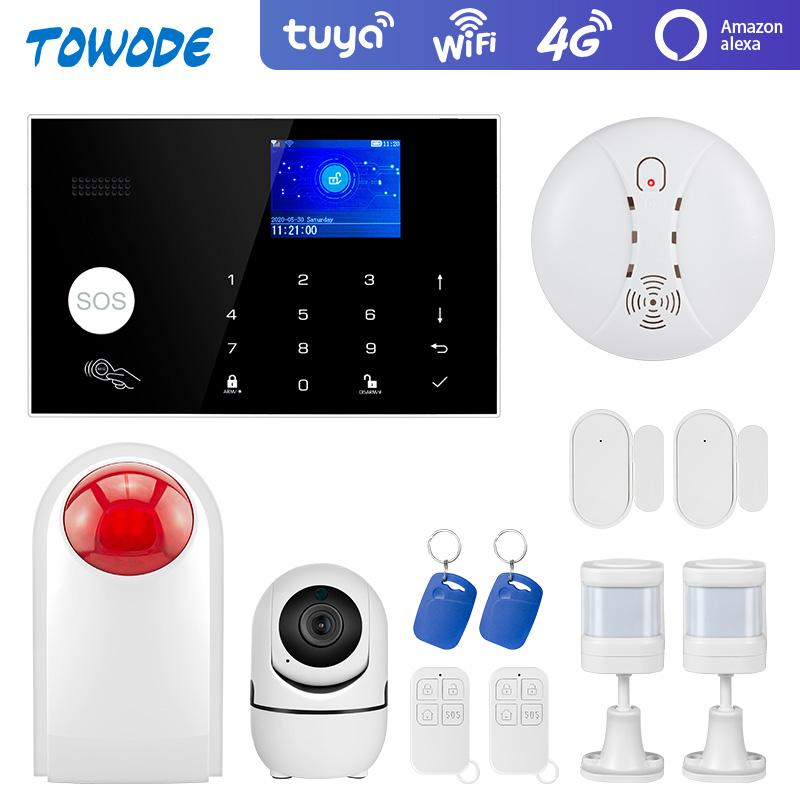 

Towode Security Alarm System Tuya Smart Wifi 4G GSM 433mhz Wireless Home Kit Control Siren Motion Detector Sloa Android ISO