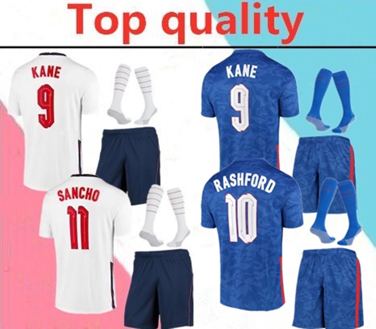 

2020 2021 DELE adult soccer jersey full kits 2021 KANE RASHFORD VARDY LINGARD STERLING STURRIDGE adult football shirt with socks, Blue
