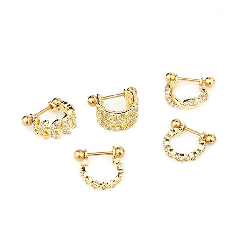 

1Pc U Type Earring Barbell With Crystal Hoop Earring Ear Piercing Jewelry1