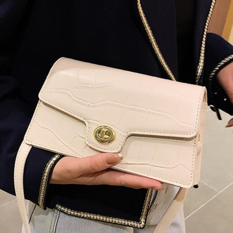 

Crocodile pattern Square Crossbody bag 2021 New High quality PU Leather Women's Designer Handbag Small Shoulder Messenger Bag, Black