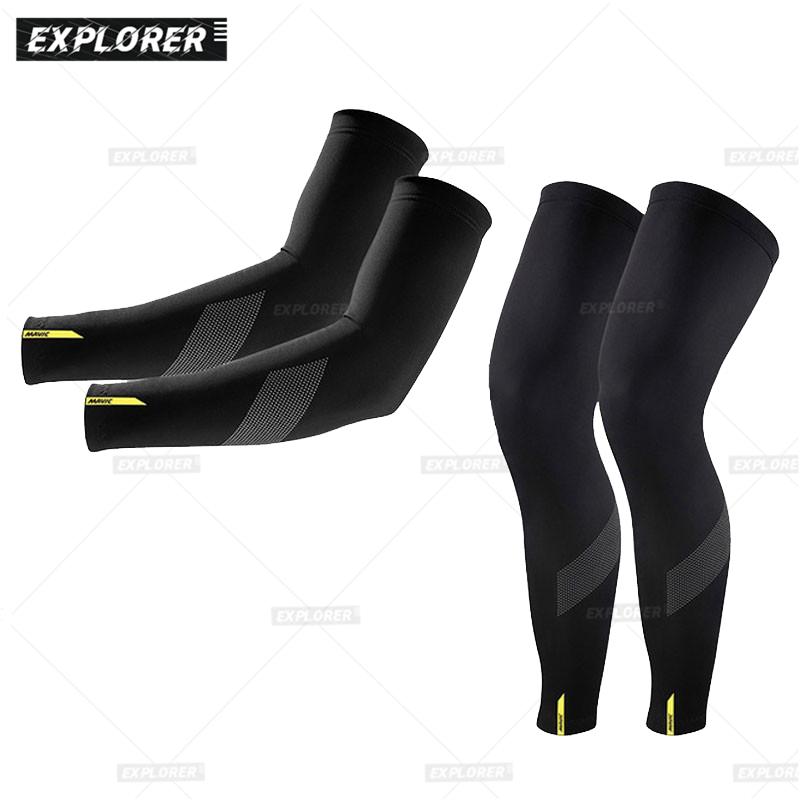 

2021 Pro Team Black UV Protection Cycling Arm Warmer Breathable Bicycle Running Racing MTB Bike Leg Sleeve