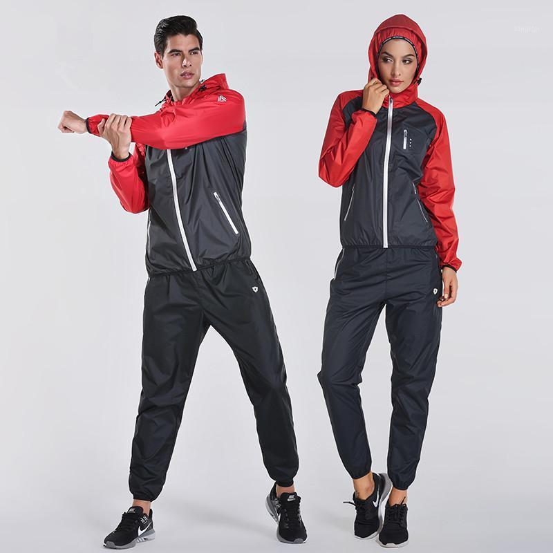 

2021 Men Women Sportswear Set Gym Clothing Running Workout Outfit Fitness Training Lose Weight Hot Sweating Sauna Sports Suit1, Red fc3062