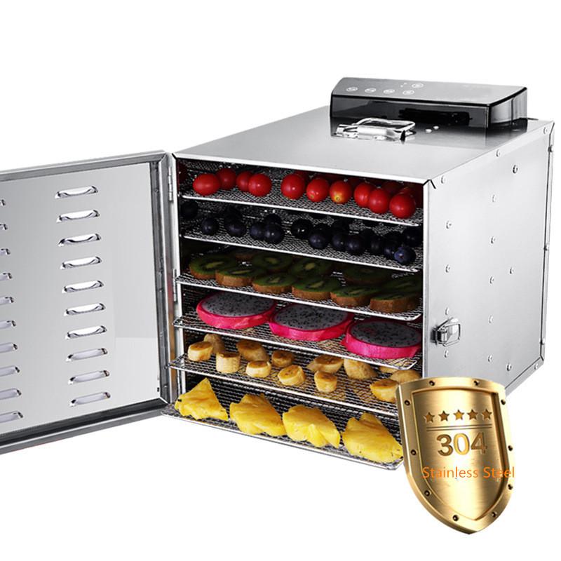

6 Trays Drying Machine Snacks Dehydrator Fruit Vegetable Dehydration Machine Meat Dryer Stainless Steel 110V 220V
