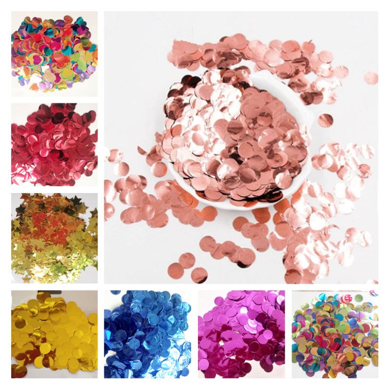 

300g/500g/1kg 1.5CM Rose Gold Foil Confetti Balloons Baby Wedding Birthday Party Gold Round Star Heart Shape Confetti Decor gift