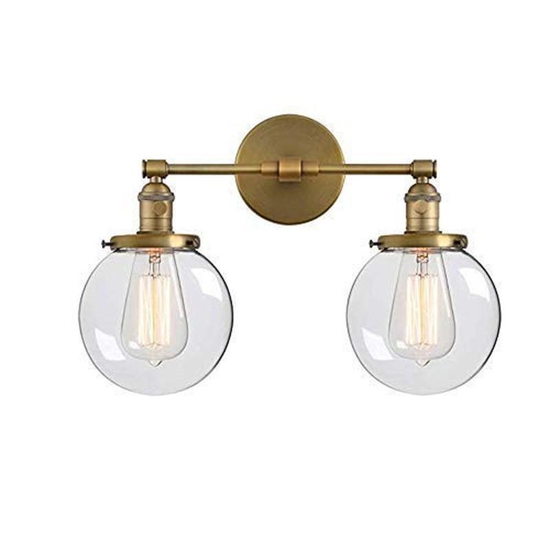 

Nordic retro industrial style antique wall lamp bookshelf kitchen mini simple round transparent glass mirror front lamp WF1015