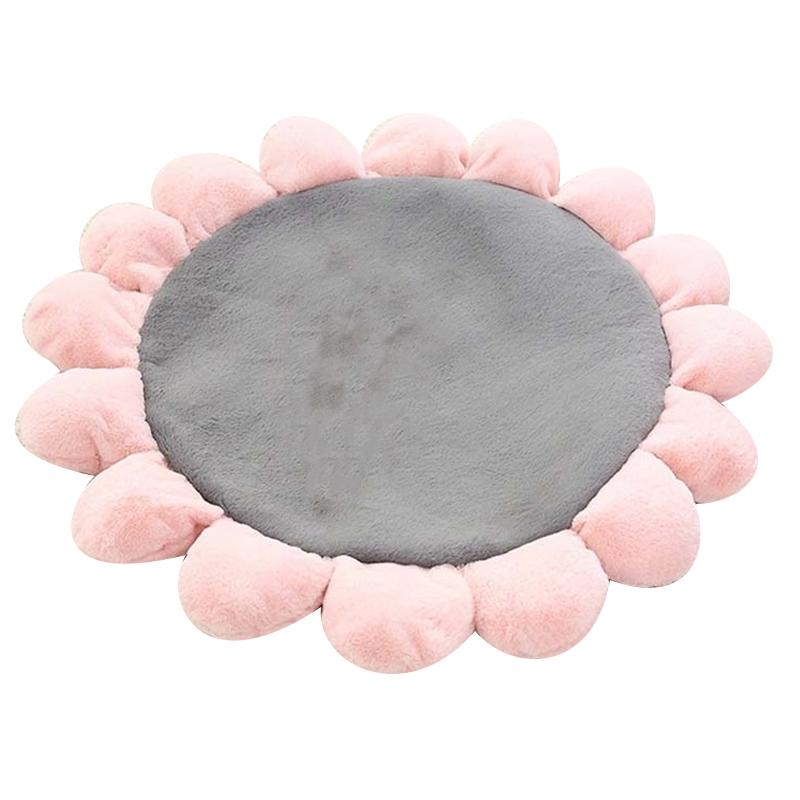 

Luxury Pet Dog Cat Bed House Warm Flower Shaped Mat Kennel Kitten Washable Cushion for Small Large Dog Cozy Nest, Gray