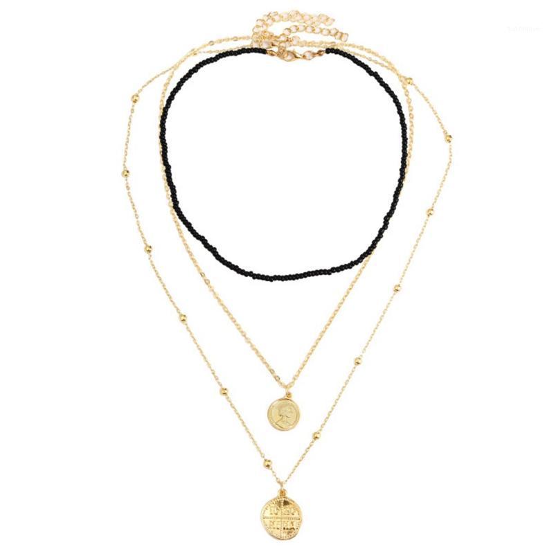 

2020 Bohemian Pendant Choker Fashion Choker Bead Chain Necklaces Pendants for Women Vintage Multi Layer Jewelry Collar1