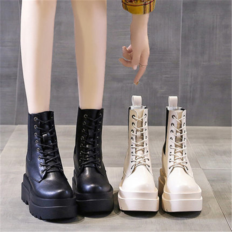 

Autumn 2021 New Plutonium Leather of High Heels Women Boots Fashion Lace Up Ladies Black Boot 31K3