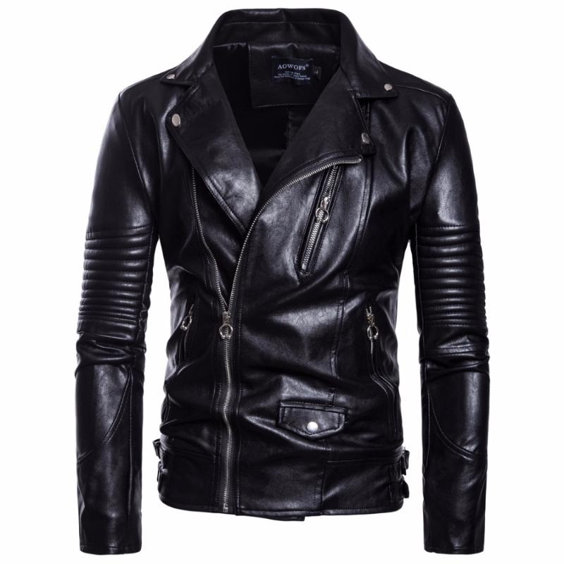 

Classic Motorcycle Biker PU Leather Jacket Men Coat Jaqueta De Couro jaqueta masculina couro Autumn Winter Leather Jacket Coats, Black