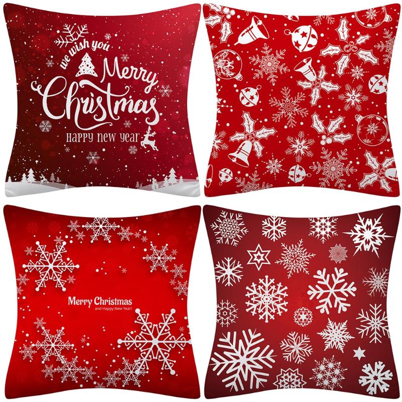 

4PC Christmas cartoon Print Pillow Case Peach skin Plush Soft Cushion Cover Decor Office 45X45m ghost print Pillowcase Square, Hha200826966c