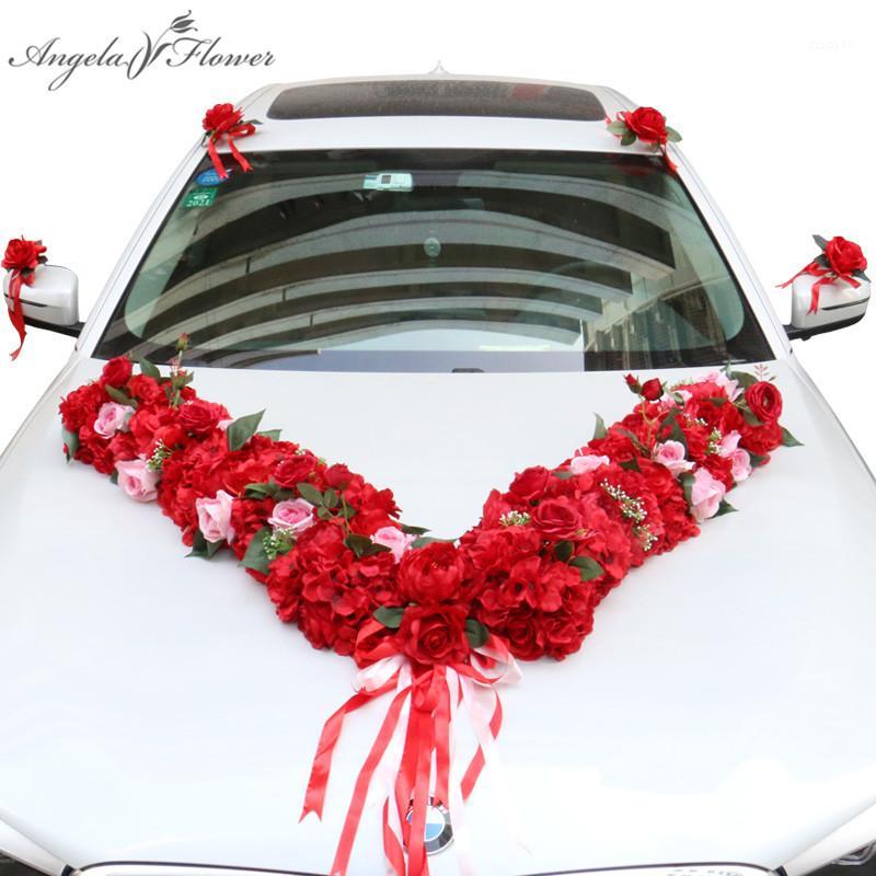 

Wedding car flower arrangement decor silk artificial flower row set romantic Valentine's Day gift party holiday supplies crafts1, Pink