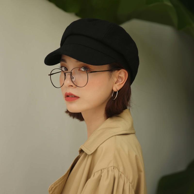 

Berets H3564 Women Woolen Beret Hat Female Spring Autumn Korean Sboy Cap British Retro Solid Color Casual High Quality Simple Hats, Black