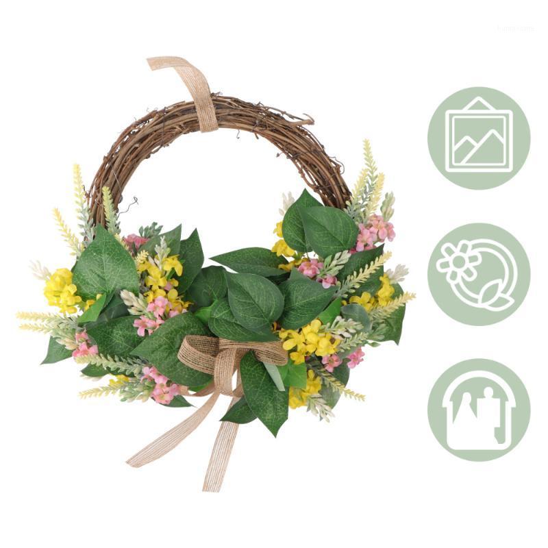 

1PC Simulated Lavender Garland Household Door Hanging Wreath Wedding Party Decoration for Home Store (White)1, Yellow