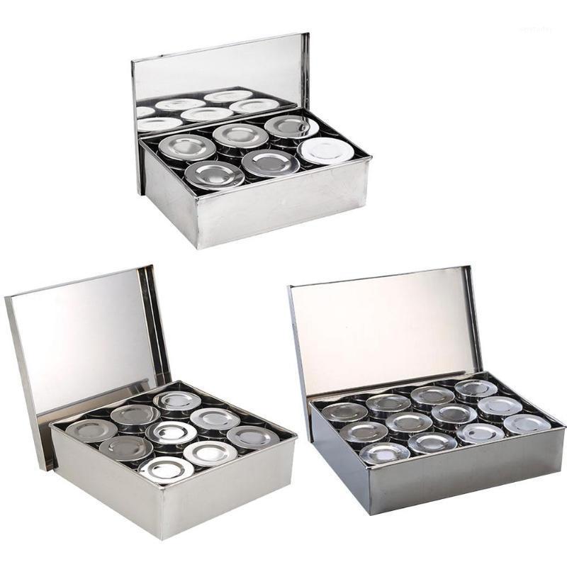 

Stainless Steel Container Moisture-proof Storage Tank Seasoning Organizer Dining Table Spice Box Kitchen Accessories Storage Tan1