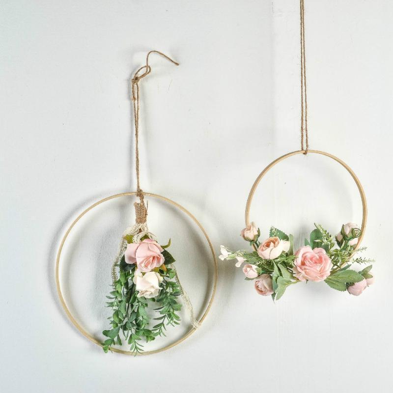 

Cilected Nordic Bamboo Ring Garland Wall Hanging Home Indoor Hanging Simulation Flower Plant Wreath Decor Wedding Scene Layout1, Wt068-2