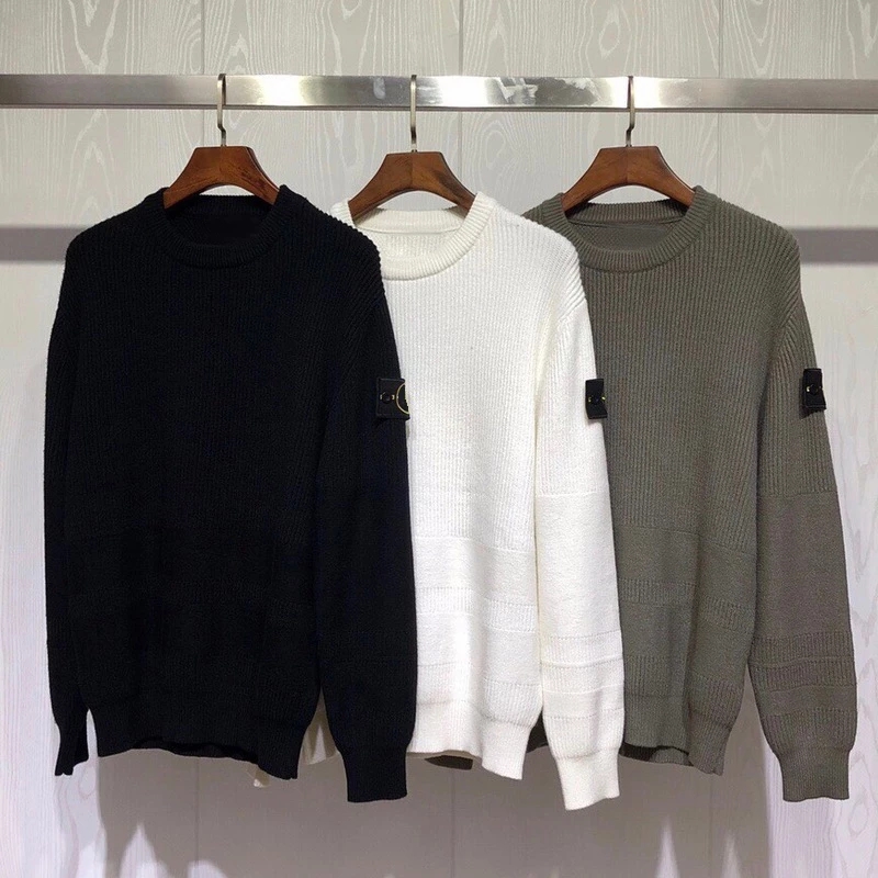 

21SS Spring Long sleeve Tees embroidered round logo men women Casual Sweaters couple Sweater Pullove