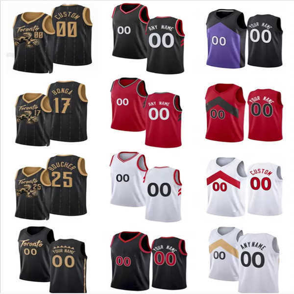 

75th Custom Mens Womens Youth Toronto''Raptores 5 Precious Achiuwa 17 Isaac Bonga 25 Chris Boucher 13 David Johnson Basketball Jerseys, Black;red