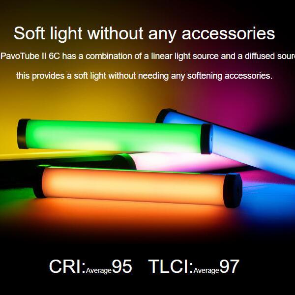 

Nanlite PavoTube II 6C 30W LED Photography Compact Lightweight RGB Light Tube Handheld for video