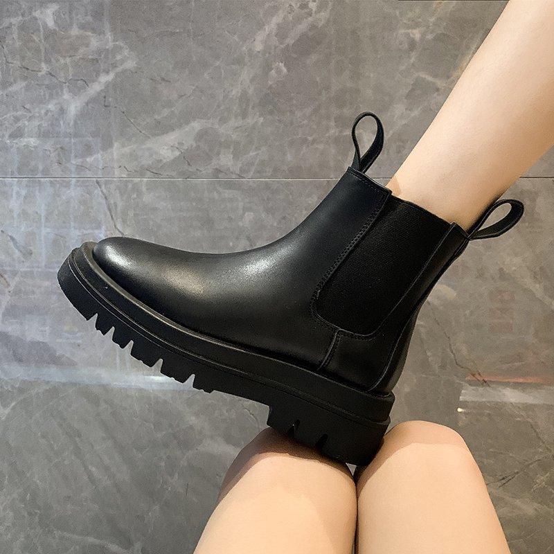 

Leather Women Boots Waterproof Platform Boots Ankle Motorcyle Punk Shoes Ladies Winter Shoes Warm Female 2020 Botas Mujer