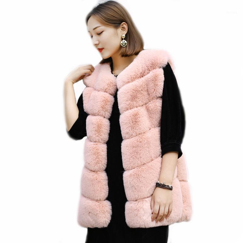 

2020 New Super Soft Warm Faux Fur Vest Women Winter Artifical Fur Sleeveless Vests Female Faux Waistcoat LJLS1091, Black