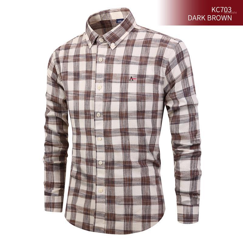 

Men' Casual Shirts 2021 Men Shirt Men' High Quality Cotton Plaid Social Alertory Camisate Tommis Sergio K Shirts1, Kc703-zangqing