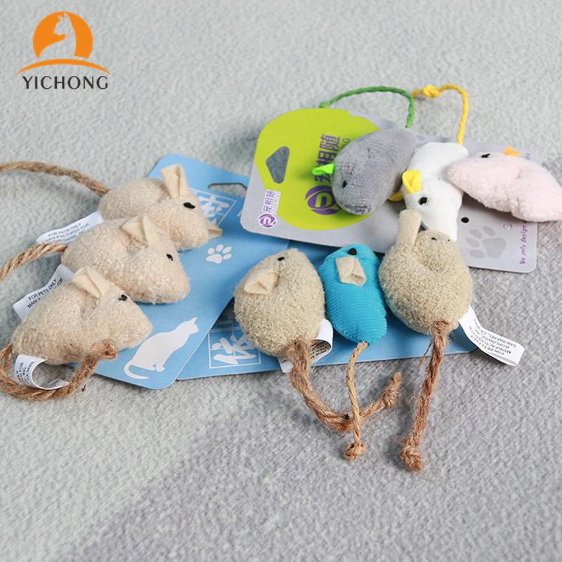

YICHONG 3pcs/lot Mix Pet Catnip Mice Cats Toys Fun Plush Mouse Cat Toy for Pet Little Fat Mouse Cat Toys YH021