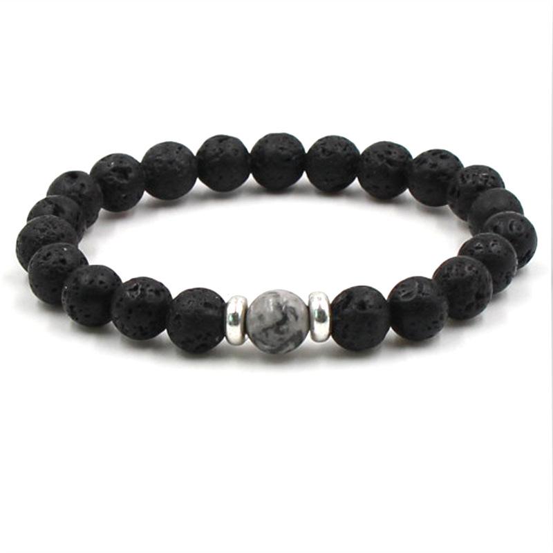 

Lava Stone Bracelets Natural Beaded seven chakras Jewelry Beads Essential Oil Diffuser Elastic Bracelet Volcanic Rock Beaded Hand Strings Yoga Chakra men Bracelet