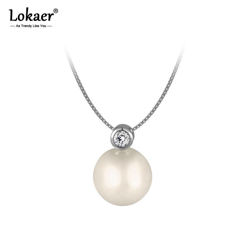 

Lokaer White Simulated Pearl Cubic Zirconia Pendants Necklace Wedding Jewelry For Women Trendy Chokers Necklaces Collier N17008